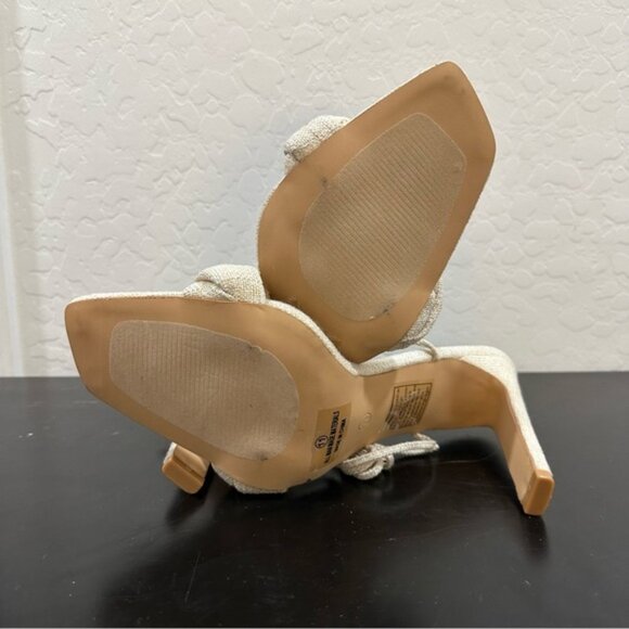Fashion Nova square toe‎ cream 4.5” high heel women’s size 11 - Picture 5 of 8